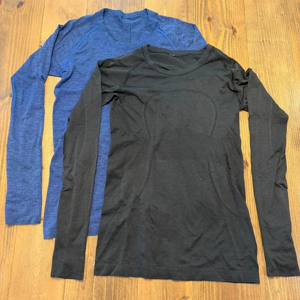 Lululemon Shirt Womens 8 Long Sleeve Swiftly Tech Seamless Running Top LOT OF 2